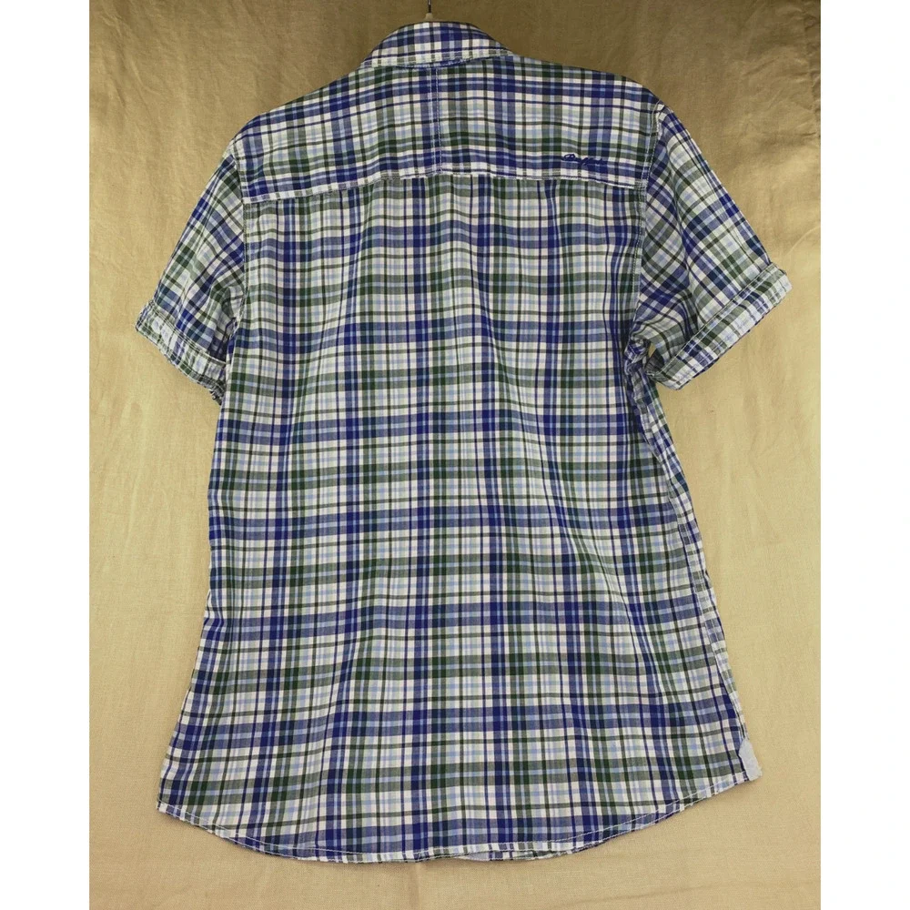 Buffalo David Bitton Multicolor Plaid Short Sleeve Button Up Shirt Mens Medium - Picture 8 of 9